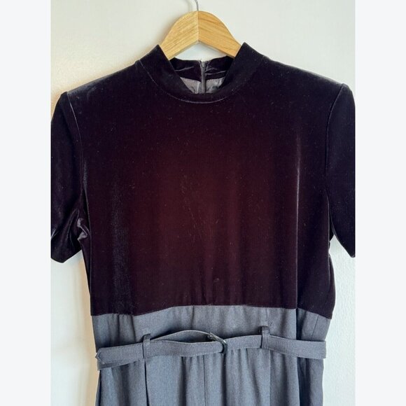 Vintage J.S.J Women’s 12P Black Velvet Top Y2K Jumpsuit 90s 80s Evening Holiday - Picture 5 of 10